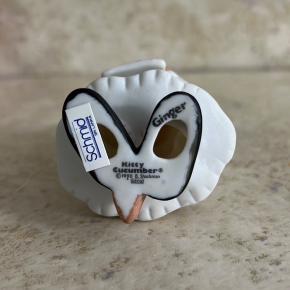 Vintage Schmid Kitty Cucumber Figurine Ginger Report Card Day 1990 - Picture 4 of 6